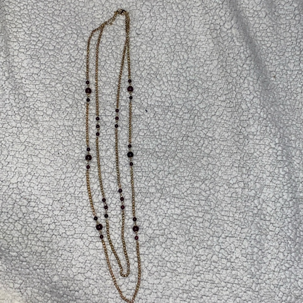 White House Black Market Double Strand Layered Necklace